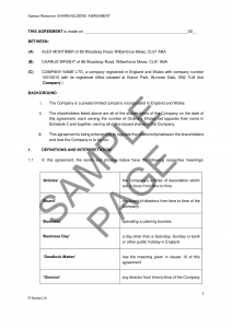 Shareholders Agreement template