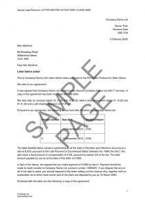 letter before action template