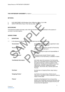 Partnership agreement template