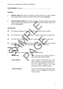 collaboration agreement template