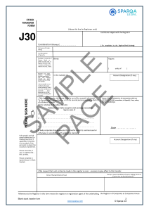 Using A Share Transfer Form (stock Transfer Form)  Sparqa Legal