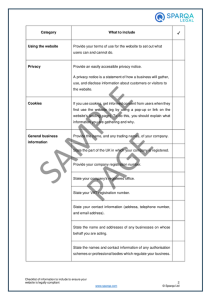 checklist of information to include on a UK website